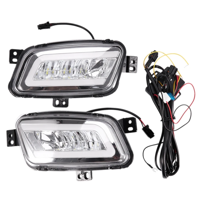 

Turn Yellow Signal Relay Waterproof Car DRL 12V LED Daytime Running Light LED Fog Lamp for Ford Everest 2016 2017 2018 2019