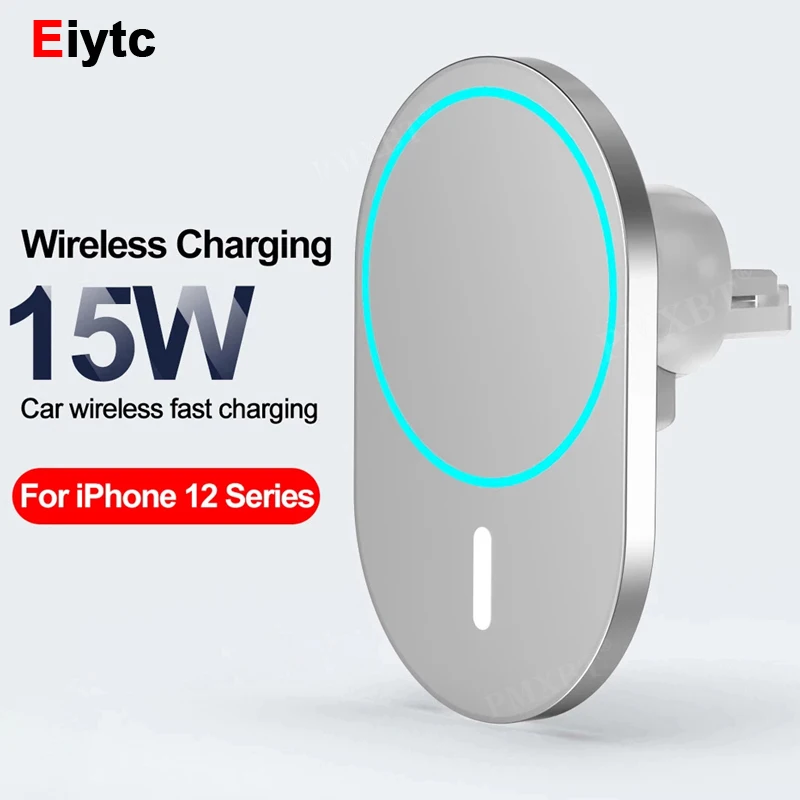 Qi 15W Magnetic Car Wireless Charger Fast Charging For iPhone 12 Pro Max Mini 11 Mobile Phone Air Vent Mount Car Charger Holder