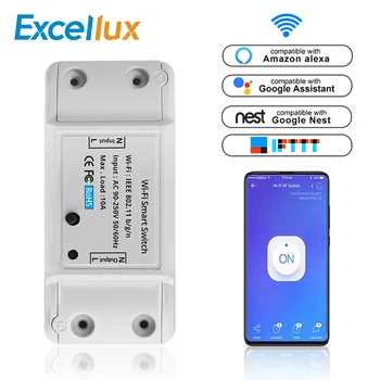 

Wifi Switch Universal for Smart Home Wifi Switch Automation Module Timer Diy Remote Controller 10A Work with Alexa Google Home