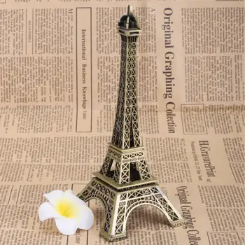 

12pcs/set Vintage Paris Eiffel Tower Figurine mini Bronze Eiffel Tower Craft Model Creative Souvenir Craft Home Decor Wholesale