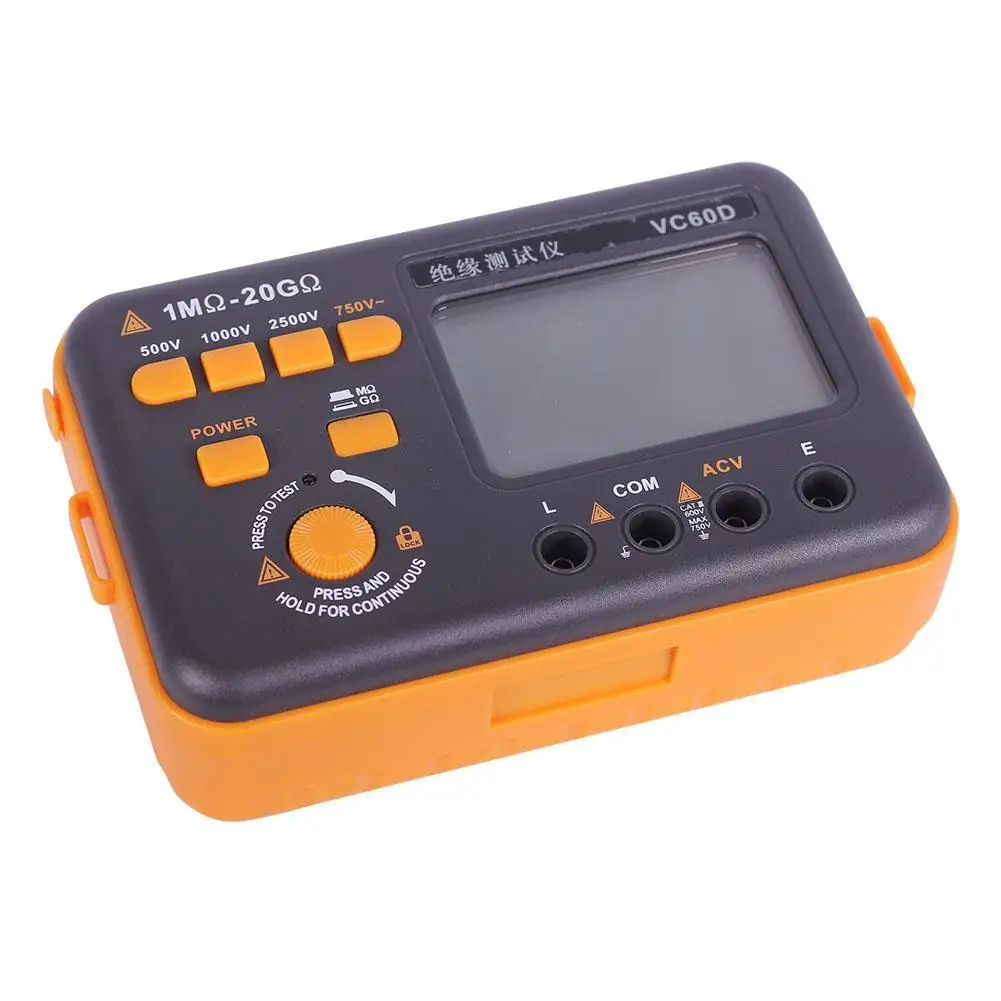 VICTOR VC60D цифровой тестер изоляции Измеритель сопротивления 2500V тестер напряжения
