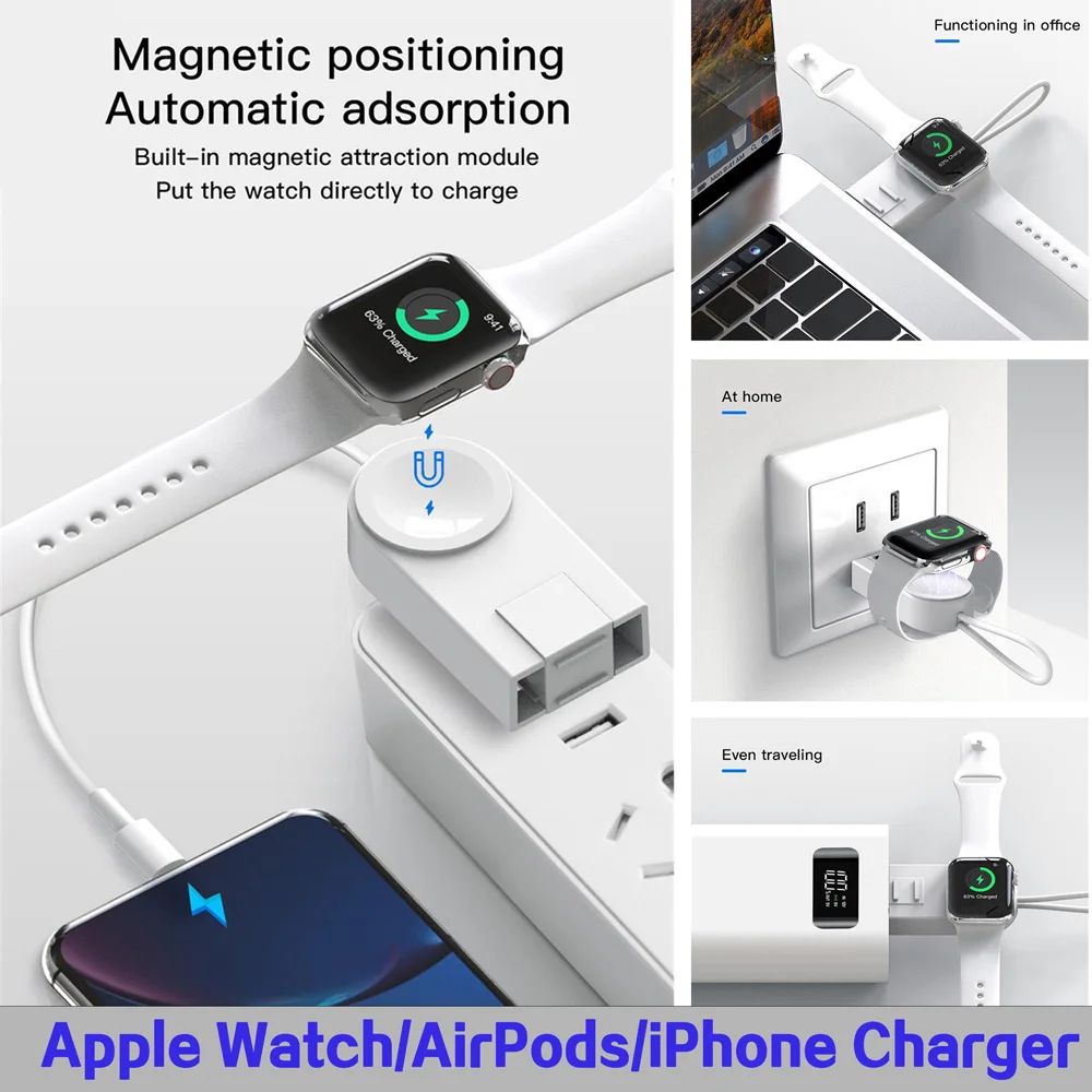 For Apple Watch Airpods Charger Cable Fast Wireless Charger For iWatch 1 2 3 4 5 Portable USB