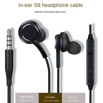 

S8 Wire-controlled Headset with Wheat for Samsung S8Plus Android Universal In-ear Headset HIFI Sound Quality Volume Adjustment