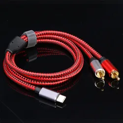 Premium USB - C to 2 RCA Audio Adapter Cable - 1M