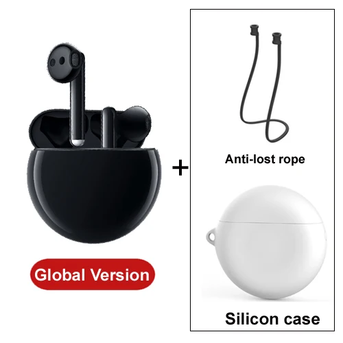 Беспроводные наушники huawei Freebuds 3 TWS, Bluetooth наушники с активным шумоподавлением, Bluetooth 5,1, управление нажатием, 20 часов работы - Цвет: Black add case rope
