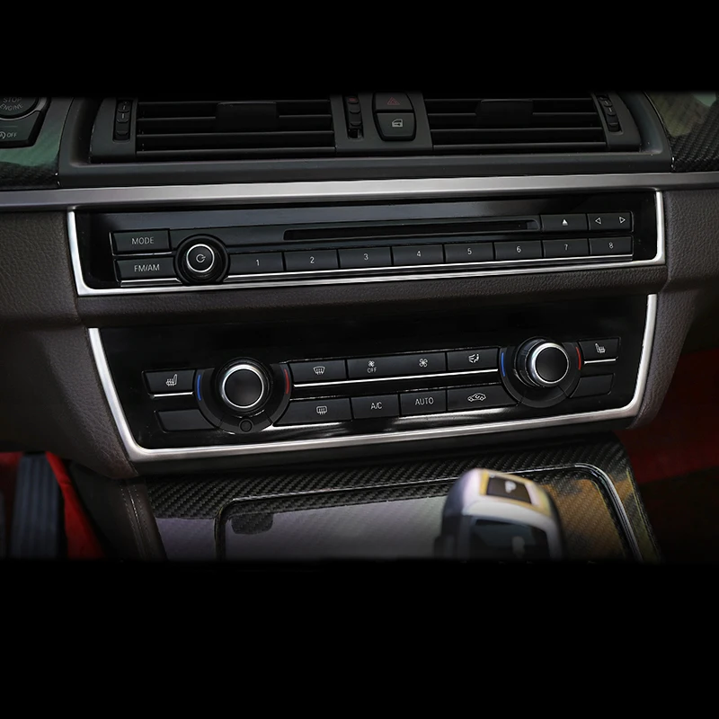 Car Styling Console Multimedia AC CD Panel Decoration Frame Cover Trim Strip Sticker For BMW 5 Series F10 F11 F18 Accessories