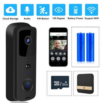 

WiFi Doorbell 1080P HD Video Intercom Door Bell Camera Smart Home Monitor IR Night Vision APP Remote Control