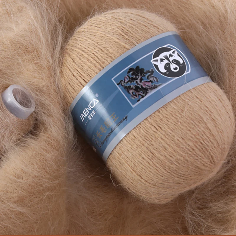 6Sets (6x50g+6x20g) Long Plush Mink Yarn Angora Rabbits Yarns Anti-pilling Hand Knitting Thread For Scarf Suitable for Woman 5