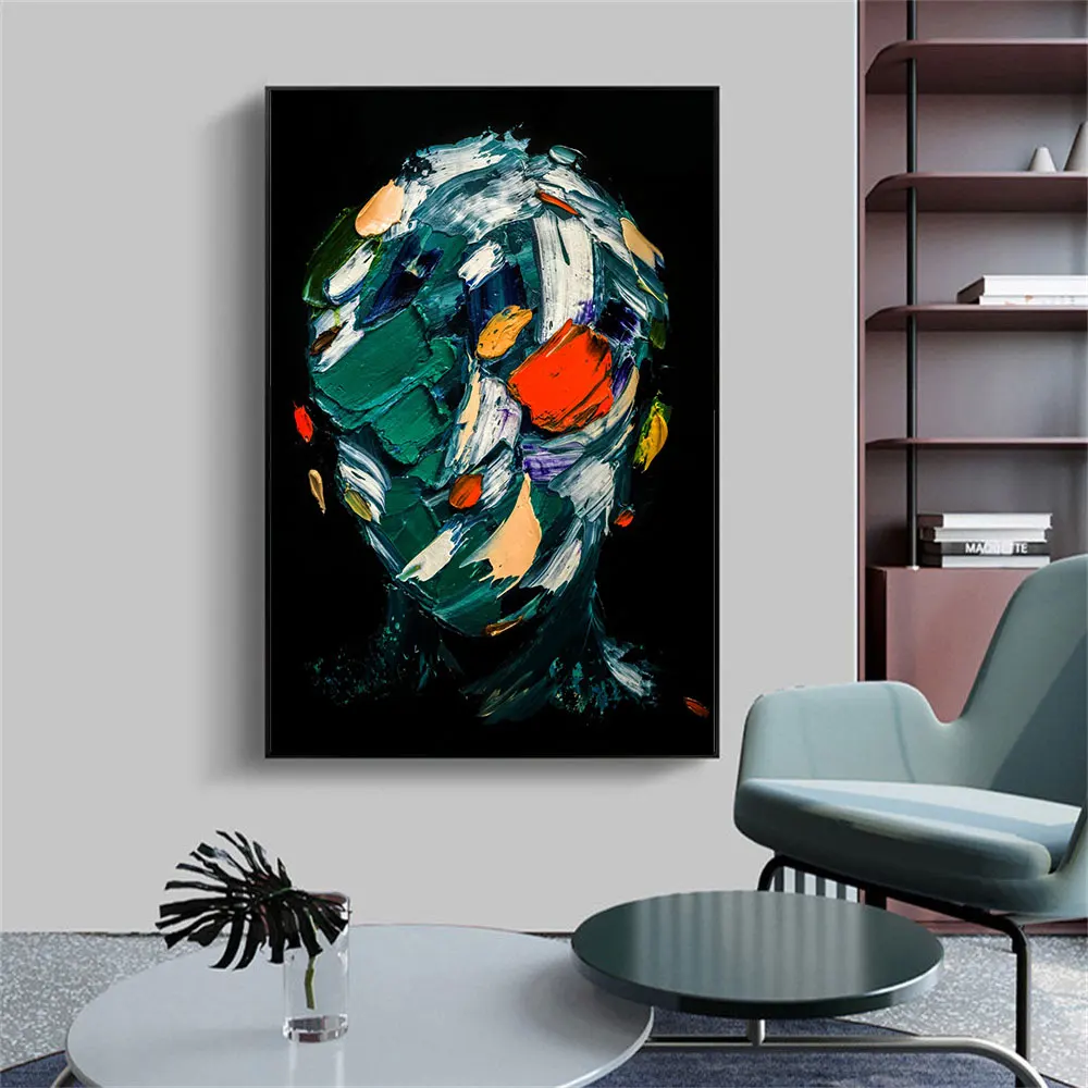 

Modern Abstract Skull Pop Art Oil Painting Poster Print On Canvas Painting Street Wall Picture For Living Room Home Decoration