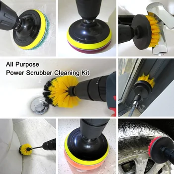 

14 Pcs Bathroom Tires Floor Carpet Electric Hexagonal Drill Sinks Car Tools Cleaning Brushes Sets Multifunction Scrub Pads Nylon