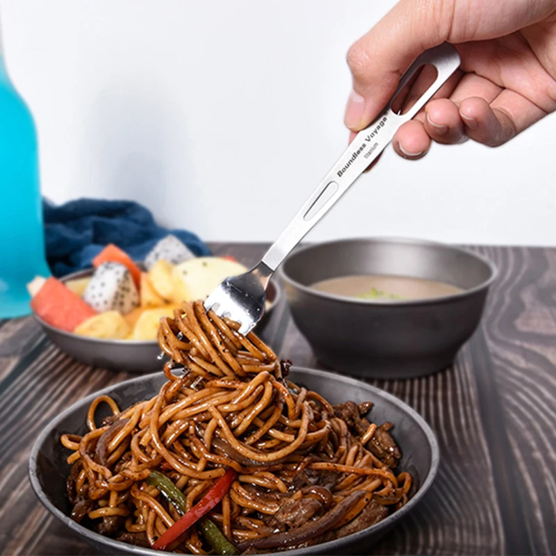 무한 항해 티타늄 식기 여행 Flatware 티타늄 나이프 포크 스푼 젓가락 밀짚 야외 캠핑 피크닉 칼 붙이