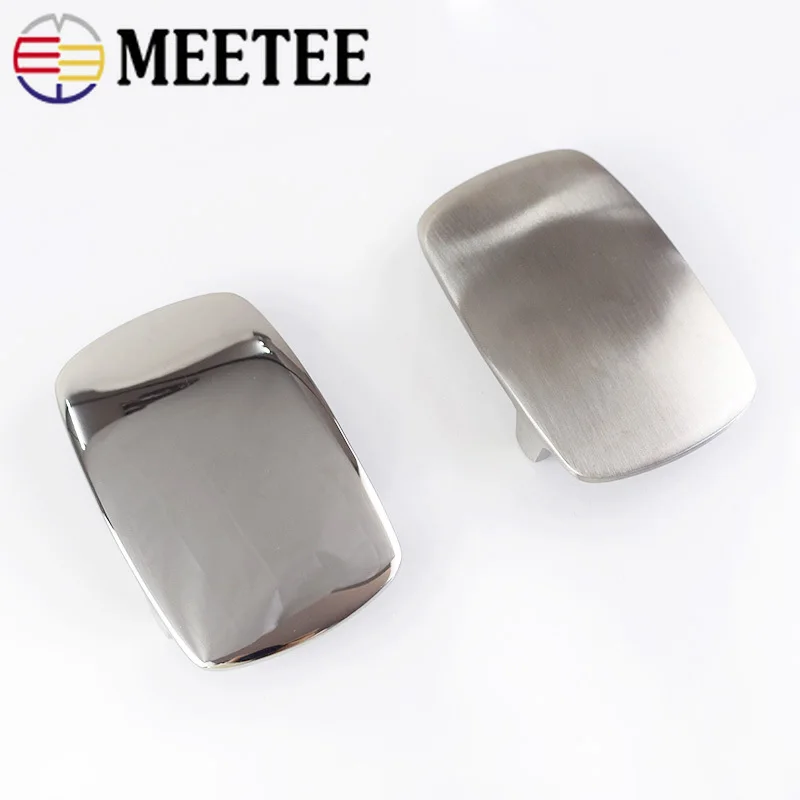 Meetee 39mm Stainless Steel Belt Buckles Metal Brushed Smooth for Men's Waistband Head DIY Jeans