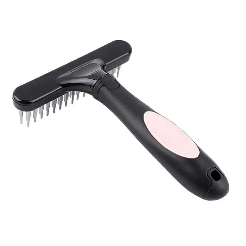 Double Rows Plastic Pet Dog Cat Slicker Brush Stainless Steel dog grooming comb for Dogs Puppy Cats | Дом и сад