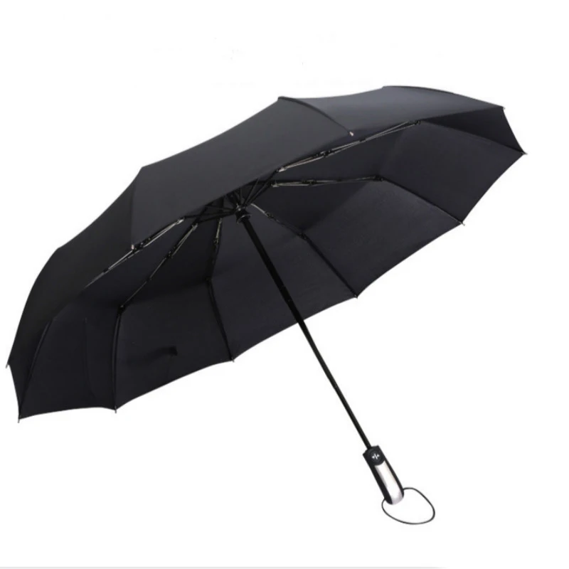 Ветронепроницаемый складной автоматический зонт от дождя для женщин, роскошные большие ветрозащитные зонты с рамой, ветрозащитный зонтик - Цвет: Black