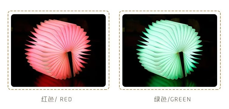 Светодиодный ночник для детей Рождественский подарок новинка в форме книги USB зарядка из искусственной кожи складной