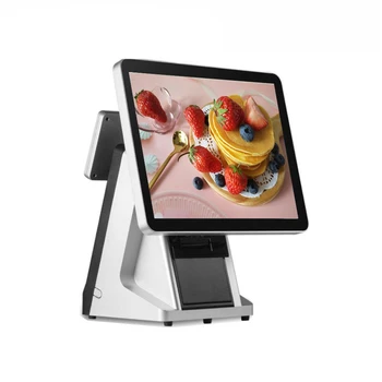 

Safe and reliable 15 inch POS system capacitive touch screen POS terminal with VFD customer dispaly