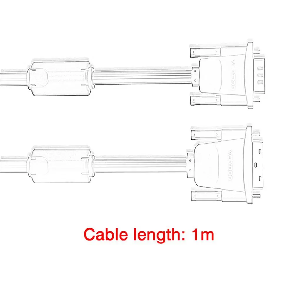 Vention с DVI на VGA кабель DVI 24+ 5 Pin кабель со штыревыми соединителями на обоих концах для подключения 1080P видеокабель HD высокоскоростной адаптер DVI кабель монитора проектор