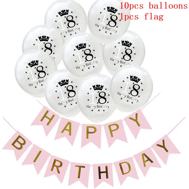 

11pcs/set Confetti Balloon 12inch Latex Balloon Happy Birthday Flag Children Happy Birthday Party Decoration Wedding Ballon