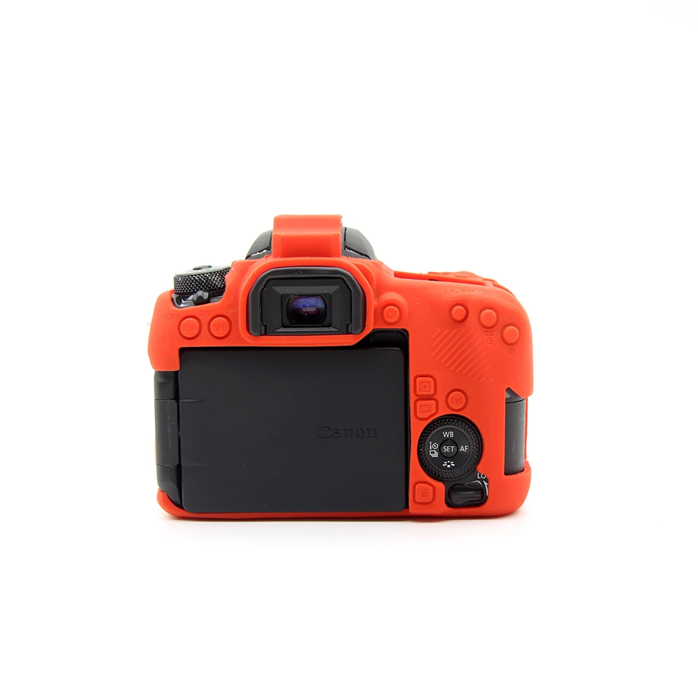 Мягкий силиконовый резиновый чехол, защитная рамка для камеры Canon EOS 77D DSLR - Цвет: Красный