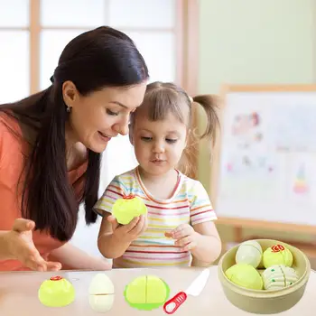 

Children Educational Games Kitchenware Simulation Food Breakfast Kitchen Mini Dumpling Steamer Steamed Buns Early Learning Toy
