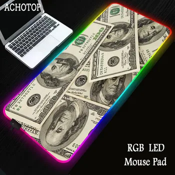 

Dollar Gaming RGB MousePad Large Locking Edge Speed Game Gamer LED Mouse Pad Soft Laptop Notebook Mat for CSGO