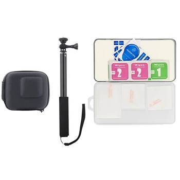

Storage Bag+ Selfie Stick for DJI Osmo Action/GoPro Hero5/6/7 Camera & Tempered Glass Protector Cover Case for Dji Osmo Action C