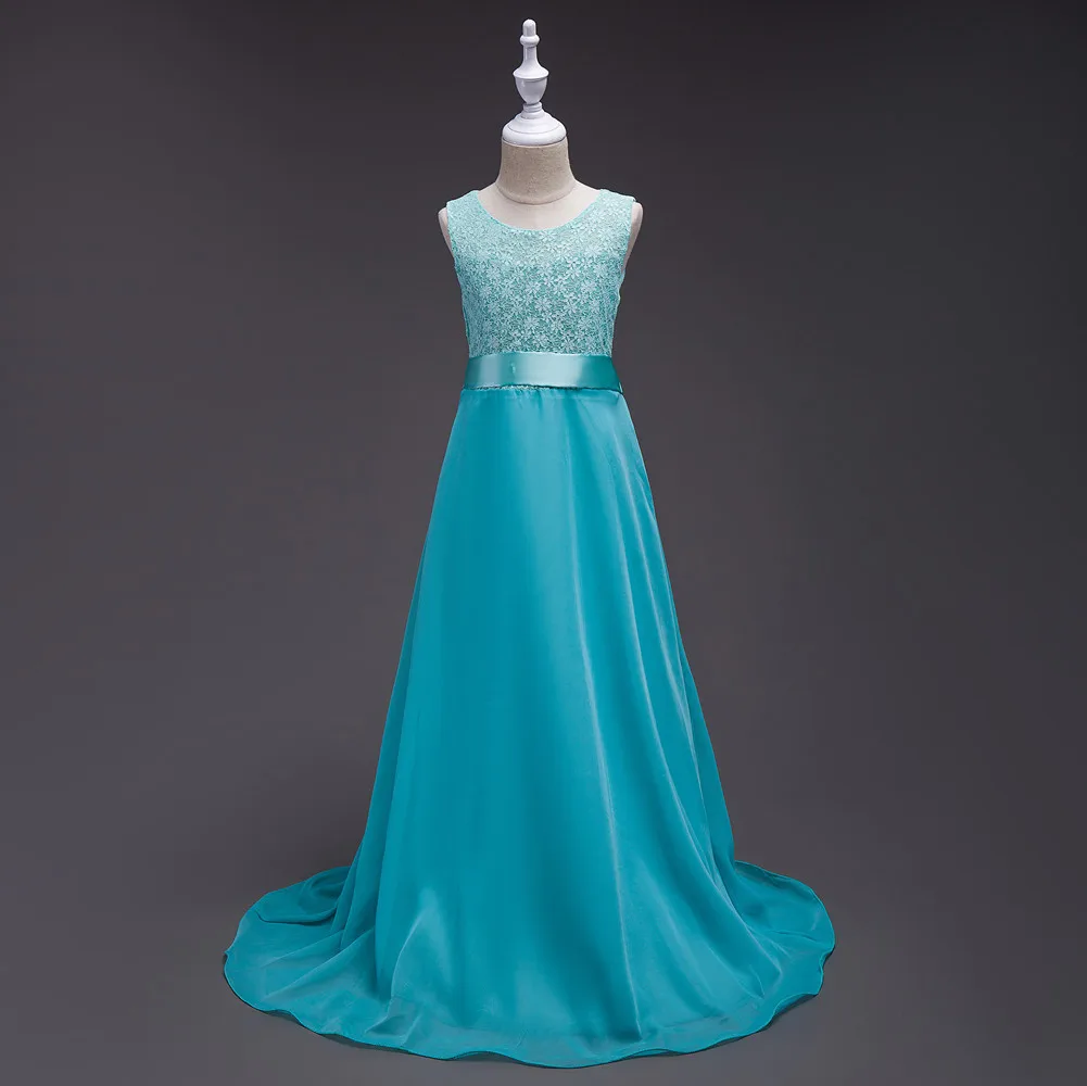 Кружевное платье принцессы для подростков; вечернее платье подружки невесты на свадьбу; торжественные Детские платья для девочек 5-12-14 лет; длинное платье