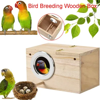 

Parakeet nest Box Bird House Wood Breeding Boxes For Lovebirds Parrotlets Mating Container Birds Nest Home Yard for Lovebirds
