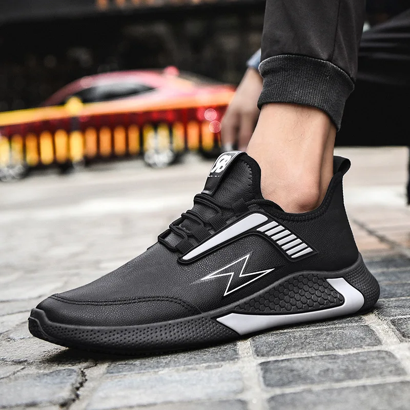

2019 Winter New Style Men's Casual Sports Pu MEN'S SHOES Fashion Versitile Support