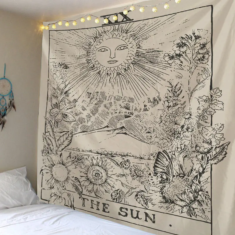 Tapestry Wall-Hanging Astrology Sun-God Deco Divination Bedroom Living-Room Large-Size