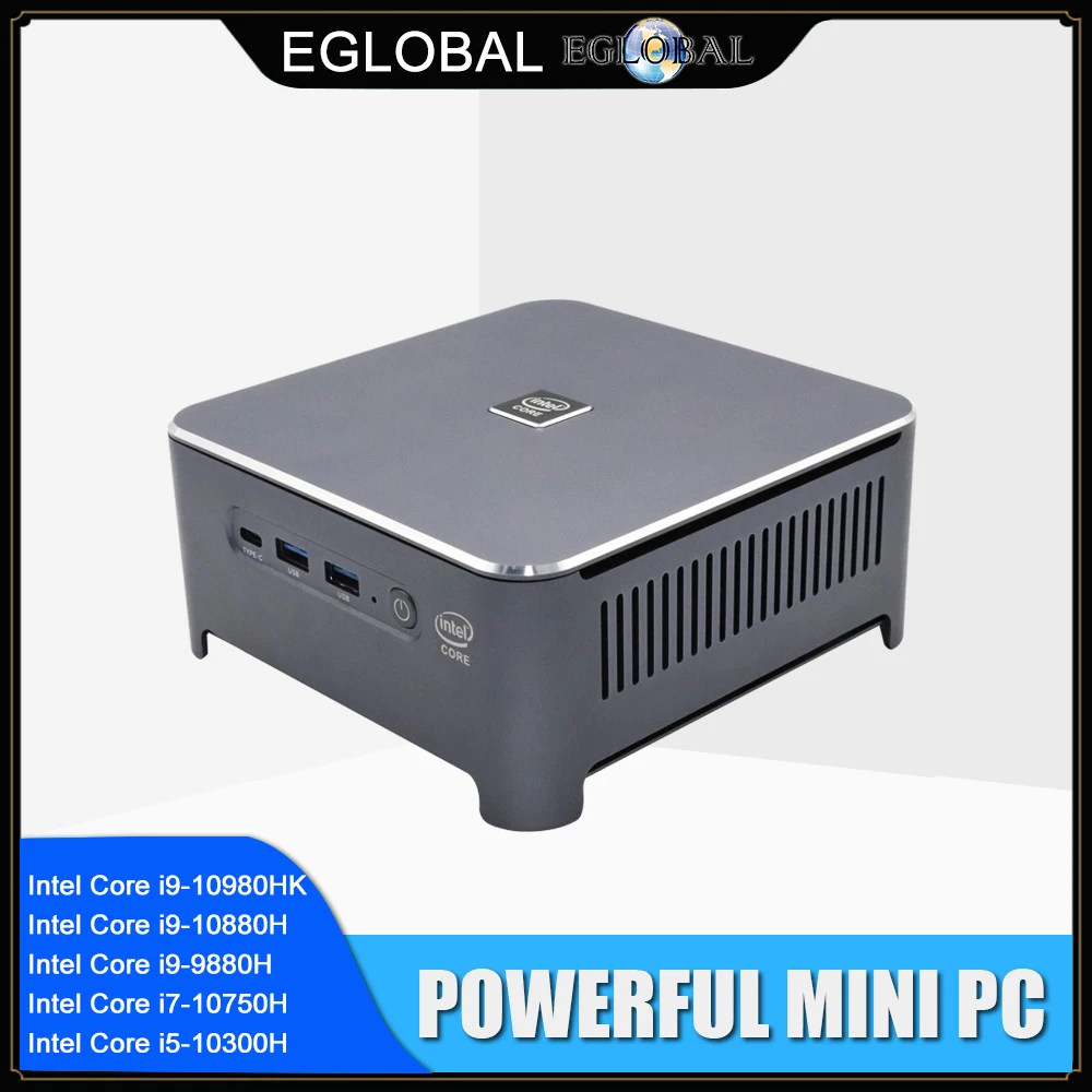 EGLOBAL Мини ПК Intel Core i9 10980HK i7 10750H Windows 10 Pro ключ USB C 4K Дисплей игровой компьютер NGFF M.2