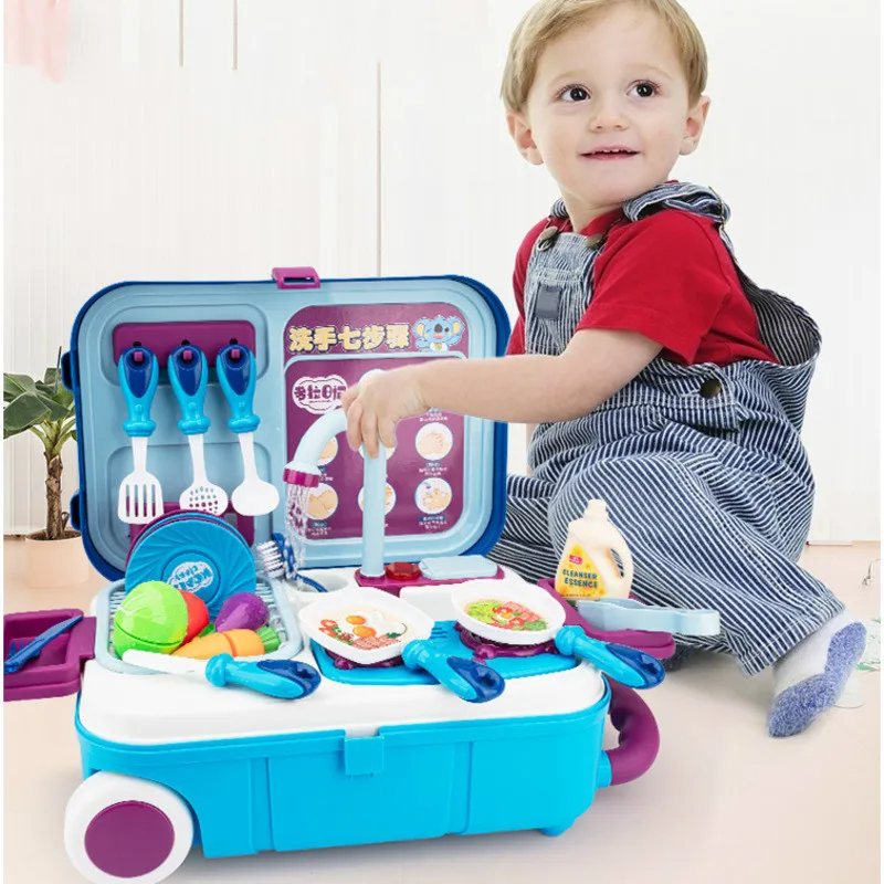 

Children's Simulation Kitchen Toy Kids Boy Girl Sink Dishwashing Set Small Pool Pretend Play House Educational Toys