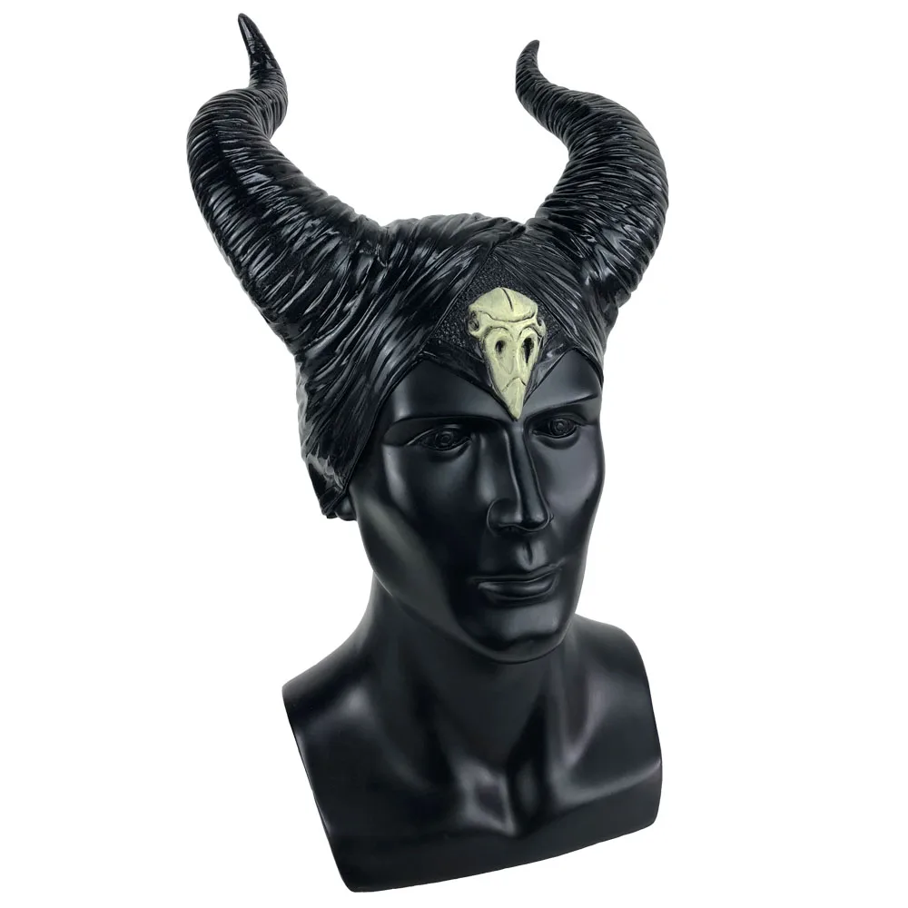 Maleficent любовница злая маска повязка на глаза для косплея Черная Королева рога головной убор шлем Хэллоуин для маскарада, карнавала вечерние реквизиты
