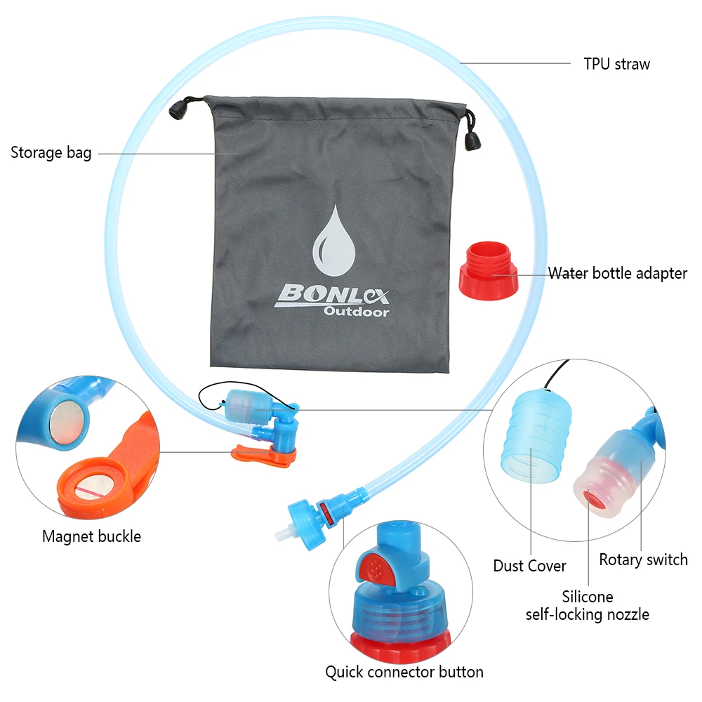 

Water Bottle Hose Drink Tube Hose Water Bag Hydration Bladder System Hose Kit Running Hydration Bladder Reservoir Outdoor Tool