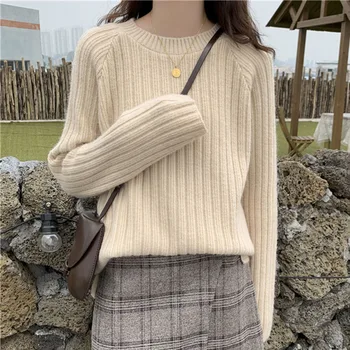 

Women Pullover Loose Bottoming Sweater 2020 New Fall Winter Wear Outside Lazy Wind All-match Japanese Korean Early Autumn Tops