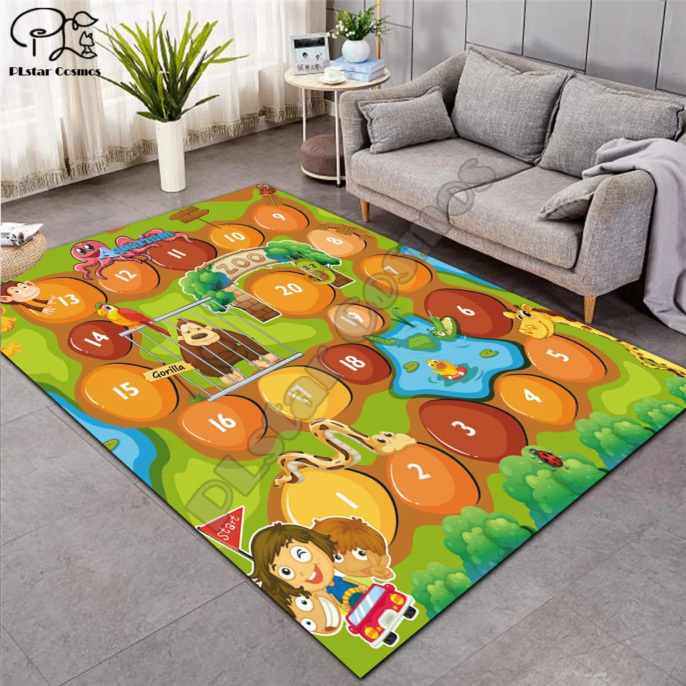 

Fantasy fairy Cartoon Kids Play Mat Board Game Large Carpet for Living Room Cartoon Planet Rugs Maze princess castle style-1