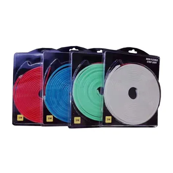 

5m 12V LED Strip Flexible Neon Light Waterproof Luces Led Ribbon Rope Dimming Flex Tube Tape Room Warm White Red Green Blue