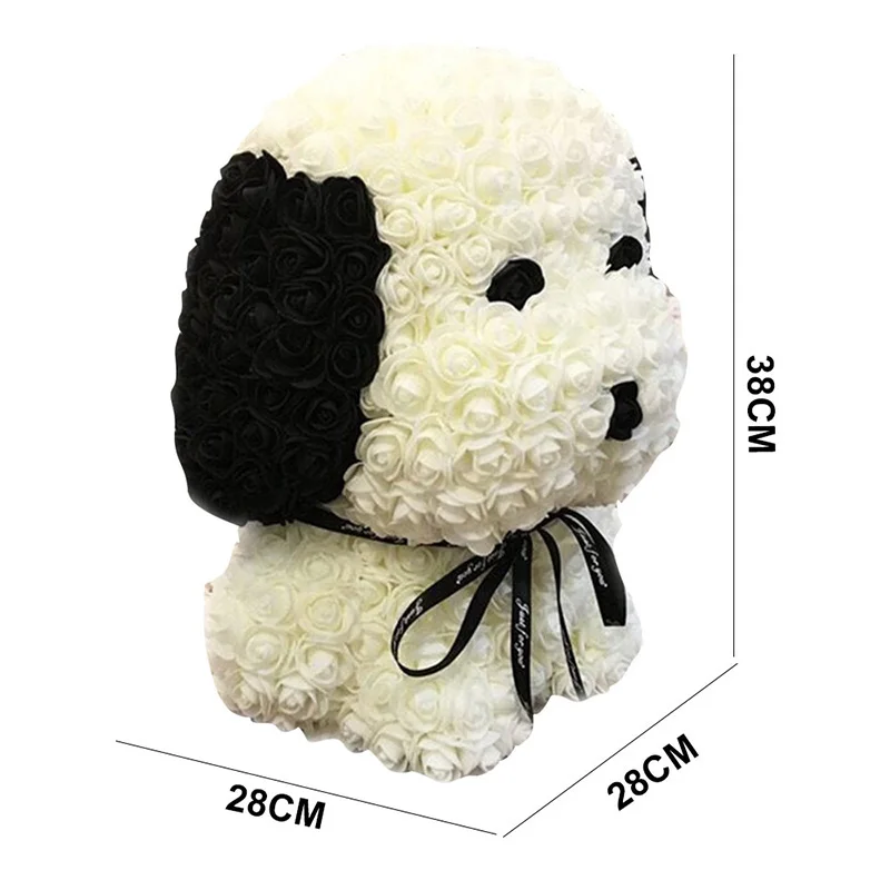 Dropshipping Rose Dog Artificial Rose Flower Pug Christmas Gifts for Women Valentine's Day Gift  Puppy Toys Home Decor