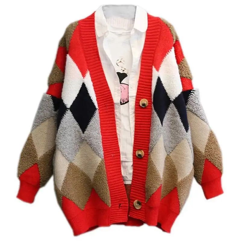 

Very fairy languid is lazy wind sweater female cardigan 2020 student han edition new winter sweater coat loose big yards