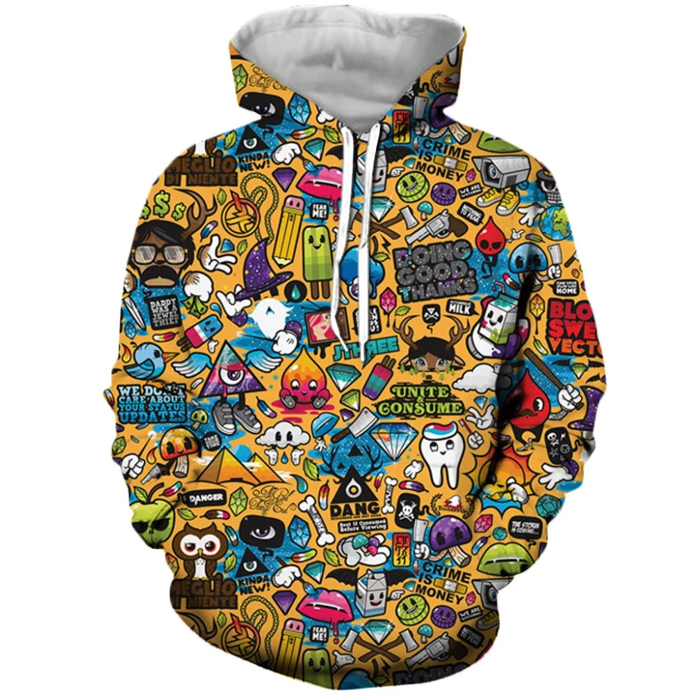 Sudadera con capucha para hombre y mujer, con estampado dibujos animados 3D, informal, moda|Sudaderas capucha y sudaderas| - AliExpress