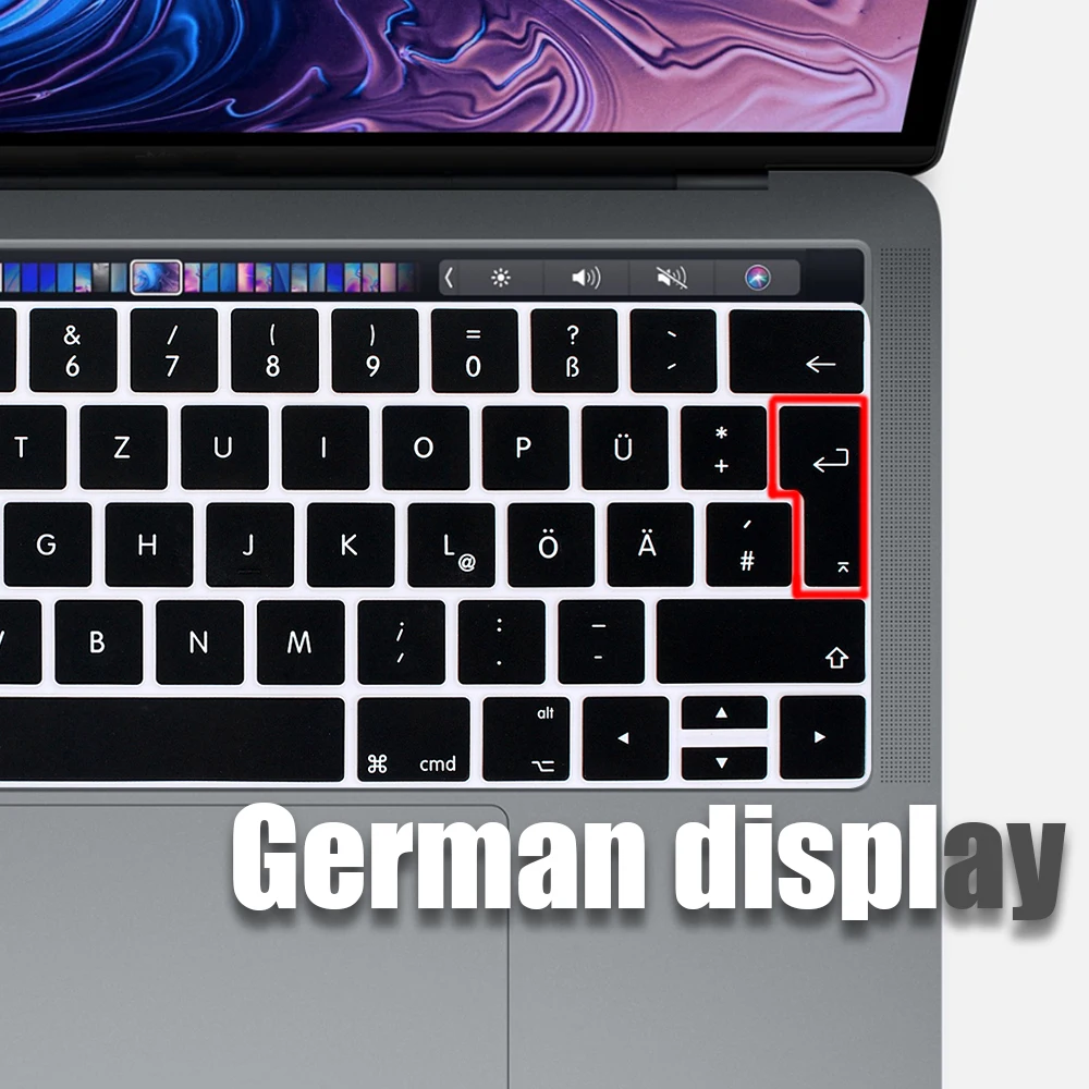 Немецкий силиконовый чехол для ноутбука macbook air 13 pro15 touchbar 11 &quot Чехол клавиатуры