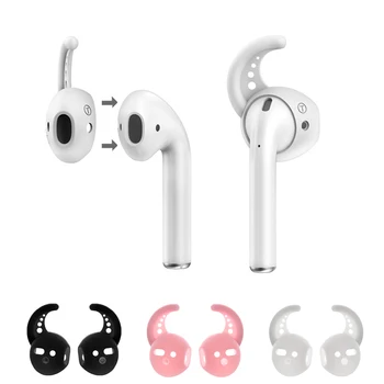 

1 Pair Silicone Ear Hooks Covers for Apples Airpods 1 2 Headphones Case Noise Reduction Eartips Hook Cap Case for iPhone Earpods