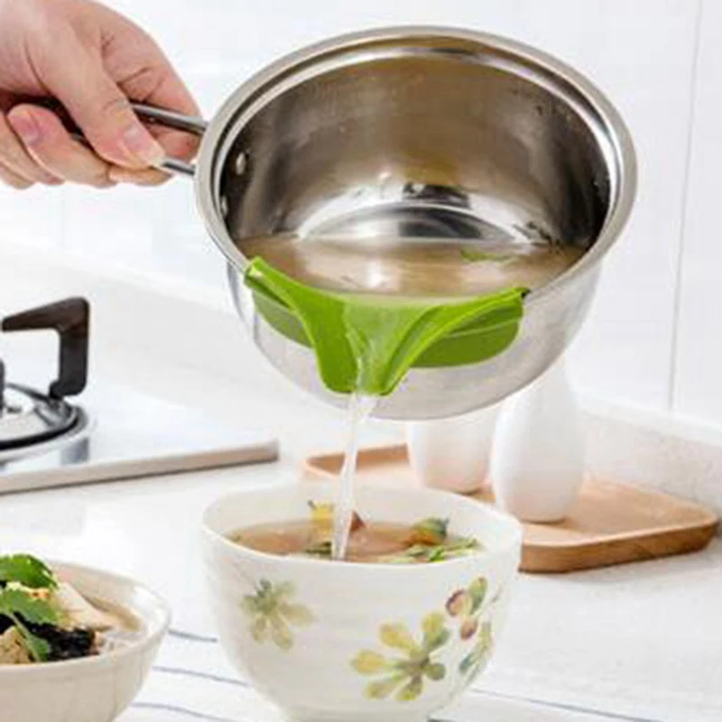 Креативная силиконовая противоскользящая Воронка для супа с носиком для горшков, кастрюль, миски и банки, кухонный гаджет, принадлежности для инструментов