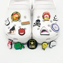 Single Sale 1pcs Cartoon Fashion Shoe Charms for clogs Accessories Decorations Cool Croc jibz Buckle for Kids Party Xmas Gifts