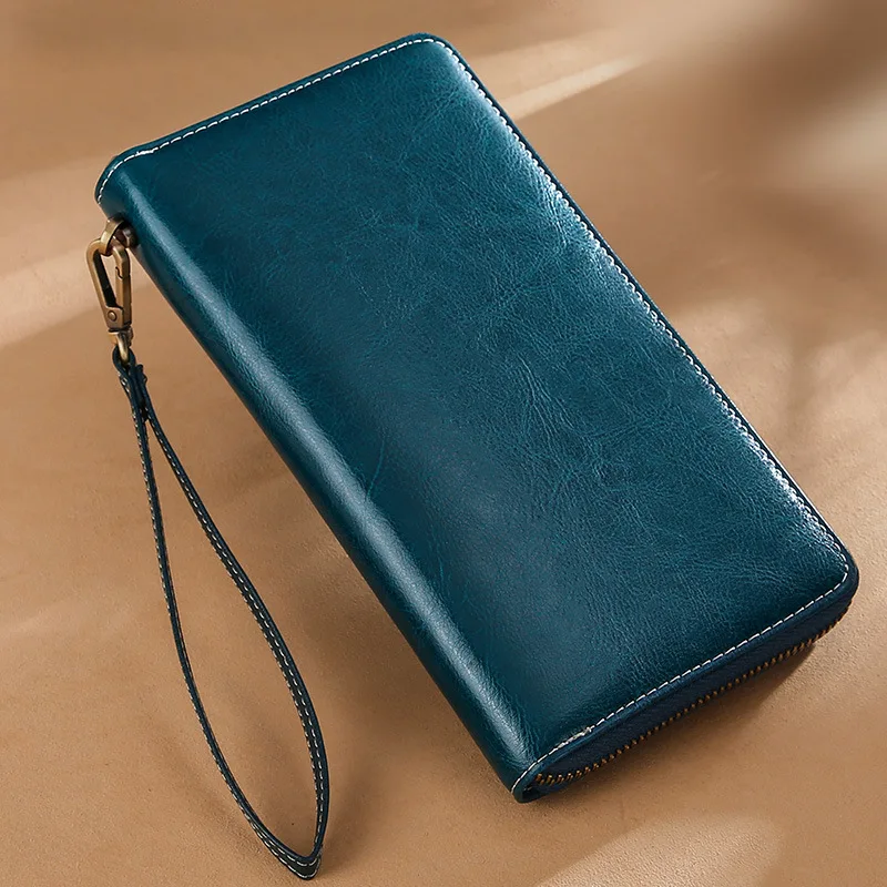 Peacock blue Длинный кошелек на молнии Женская сумочка большой вместительный кошелек - Цвет: Peacock blue
