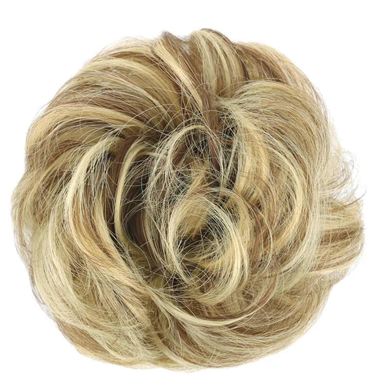 Грязные волосы пучок резинки шиньон для наращивания синтетический парик кольцо обруч шиньон для женщин черный коричневый высокая температура волокно - Цвет: 86H10