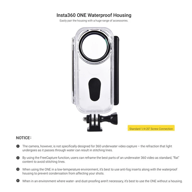 Новый чехол Insta360 One X Venture, водонепроницаемый корпус, корпус Insta 360, защитный чехол для дайвинга Insta360 One X, аксессуары для камеры