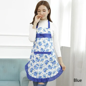 

Apron Home Kitchen Cooking Baking High Quality Cotton Brief Chef Waterproof Oil Zebra Aprons For Woman Lace Pocket Adult Bib