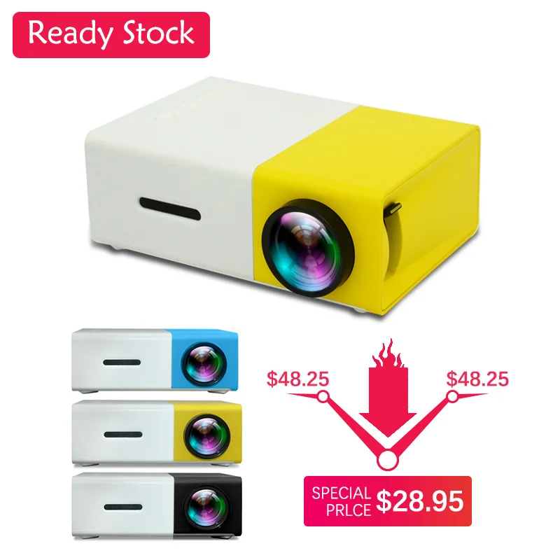 

YG300 LED Mini Projector 320x240 Pixels Supports 1080P Portable Projector Home Media Player Audio HDMI USB Mini