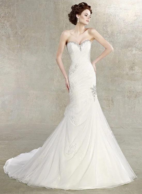 Dreses gratis verzending 2016 echte zeemeermin staarten Eenvoudige Elegantie Crystal Bead Organza White Wedding Dress Bridal Gown Aangepast Formaat Dreses gratis verzending 2016 echte zeemeermin staarten Eenvoudige Elegantie Crystal Bead Organza White Wedding Dress Bridal Gown Aangepast Formaat